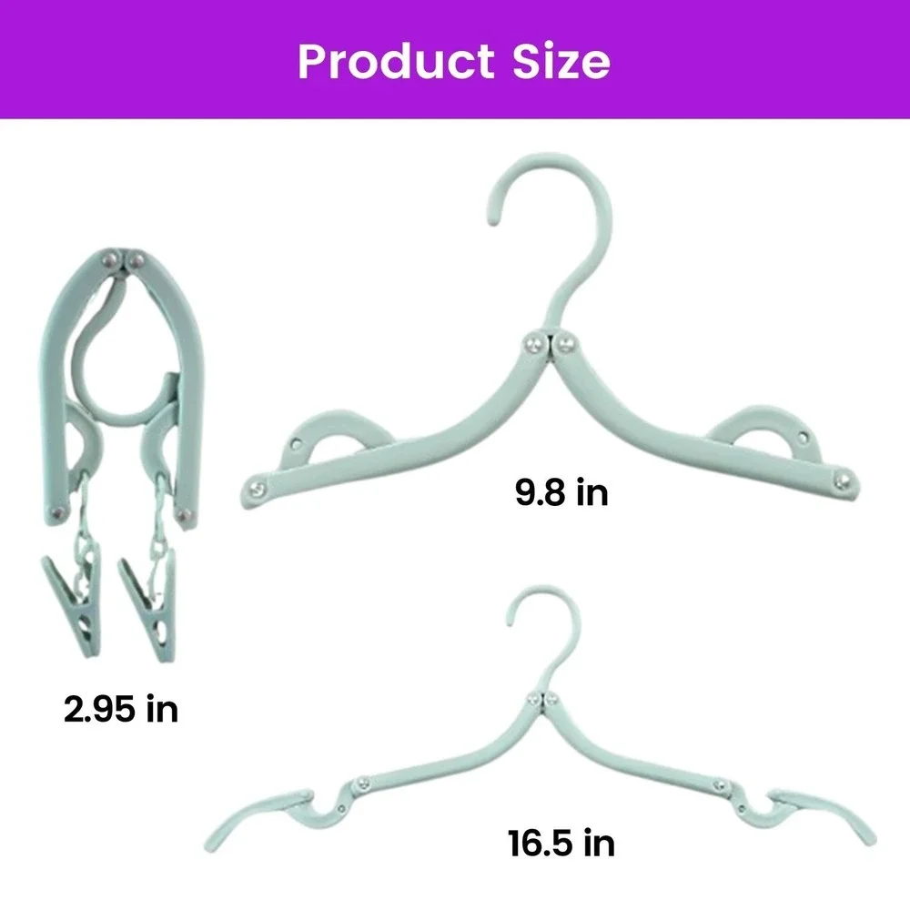 👍 13pcs Travel Clothes Hangers with Clips Folding Cruise Hangers Clothesline